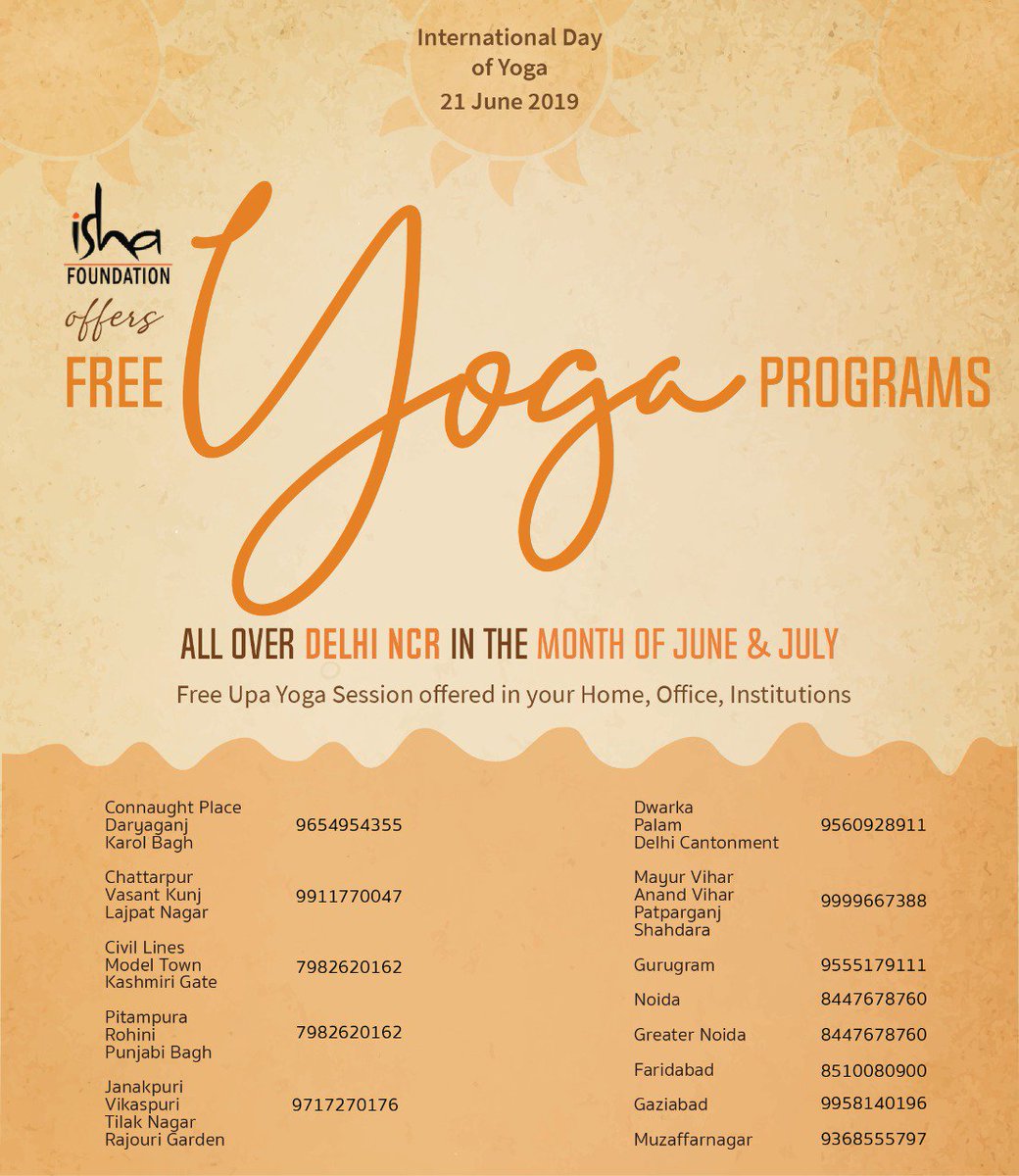 theserenebird's tweet photo. Namaskaram Everyone.
Yoga is ancient, Yoga is a science!
 Let's spread this yoga wave. What we know we must offer it to next group of people.  
Delhi people be ready for the transformation.
#YogaDay2019 #IshaFoundation #YogaDay #yogalove #sadhguru #yoga #calm #awareness https://t.co/ysGJlFePvc
