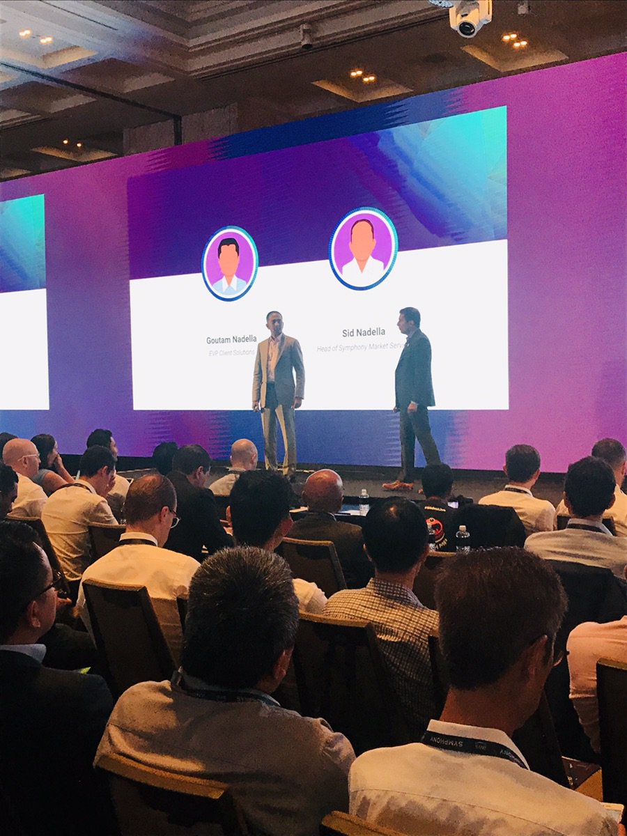 Now on stage at #Innovate2019, Sid Nadella and Goutam Nadella to introduce our NEW Symphony Market Solutions! Learn more at goto.symphony.com/marketsolutions