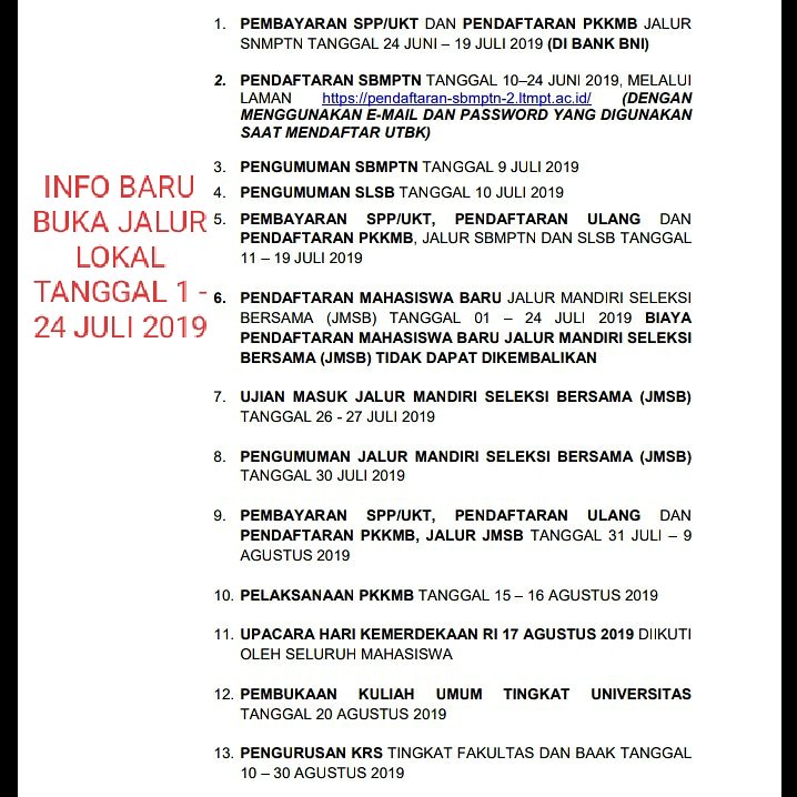 BoomFery's tweet photo. Yang mau masuk di Uncen, ini Info resmi dan diikuti sesuai jadwal ya.!!!

Terima kasih https://t.co/hWh8N6OJ5t