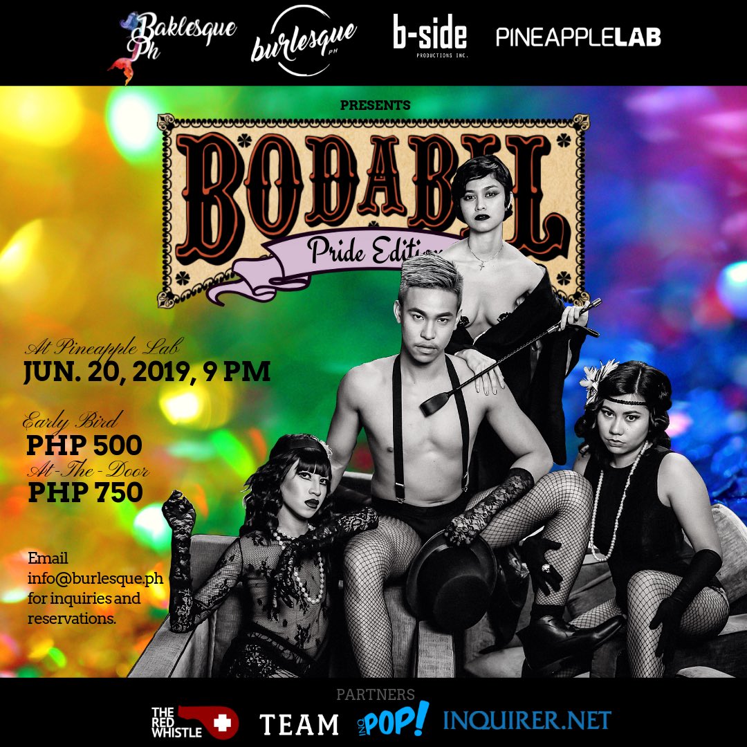 teammagph's tweet photo. No shame, all flair. Truly theater for all. Catch #Bodabil - Pride Edition at @pineapplelabph on June 20.
Event details: βhttps://t.co/ySw3gGqCFx https://t.co/wS9QX5lmdX