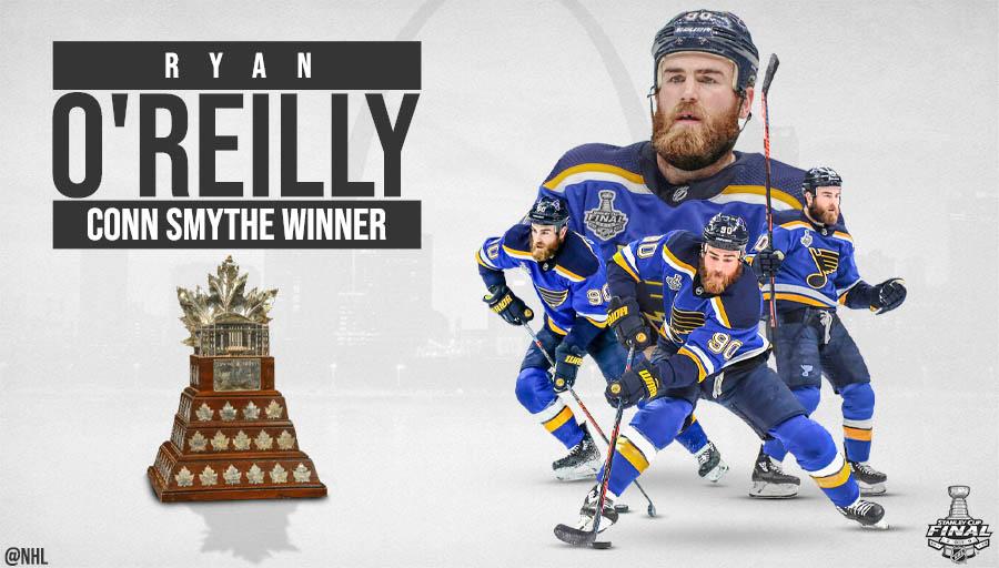 NHL's tweet photo. His 23 points are the most ever in one @StLouisBlues postseason.

Ryan O’Reilly is your Conn Smythe Trophy winner! #StanleyCup https://t.co/2YfFJTa8FA