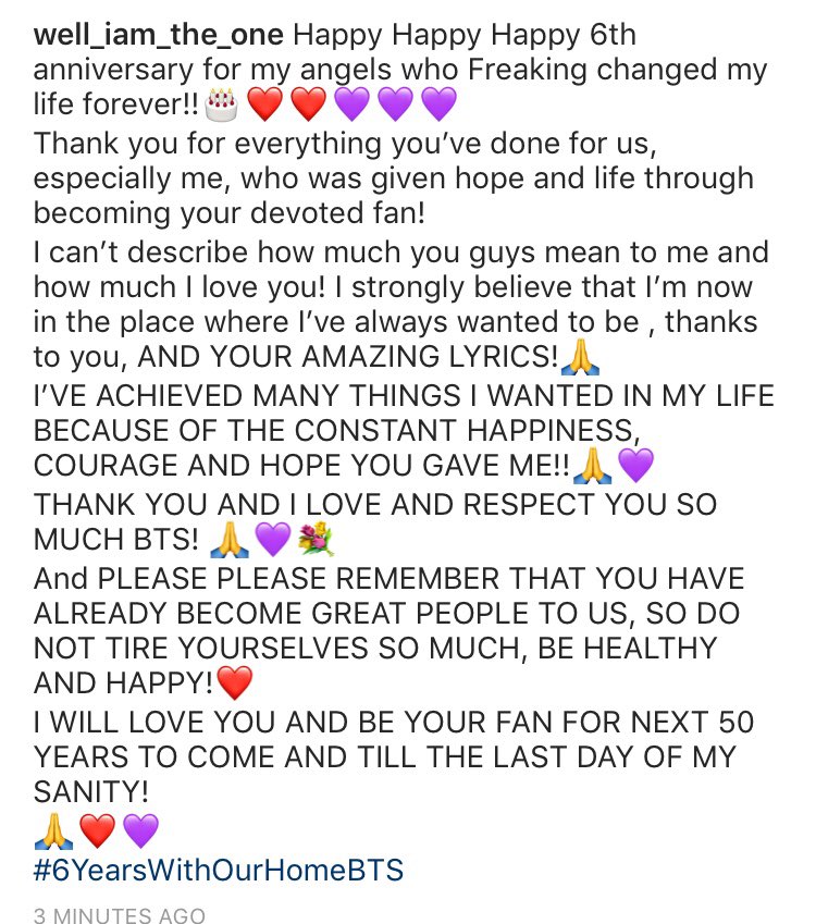 PasasnaA's tweet photo. Thank you for everythingBTS!💜🎉❤️
YOU HAVE ALREADY BECOME GREAT PEOPLE FOR US, SO DO NOT TIRE YOURSELF AND BE HEALTHY!🙏💜
(Since twitter doesn’t allow me to write everything I want, I’ll post my Instagram post)
#WePurpleYouBTS 

#6YearsWithOurHomeBTS https://t.co/huyNYDbmcc