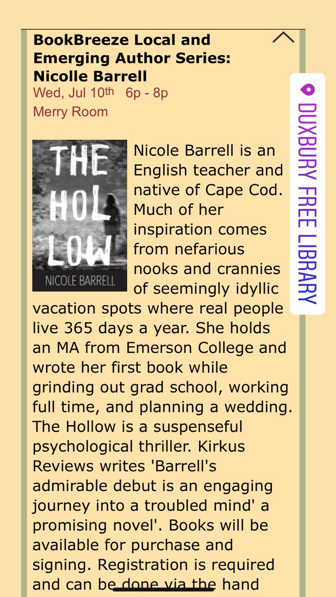 📚 

*Nicole with one L #authortalk #duxbury #thrillers