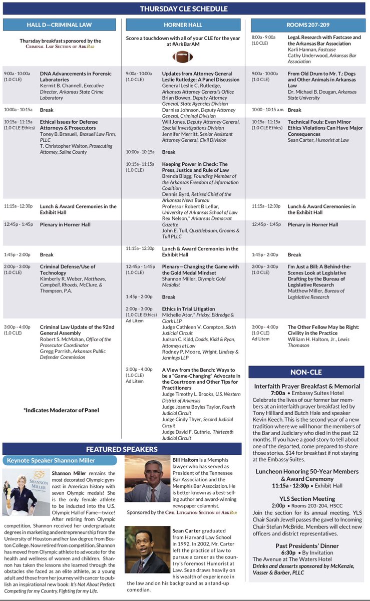 Arkbar's tweet photo. Got #ArkBarAM FOMO? It’s not too late to register and join us in Hot Springs! Register online here: https://t.co/GI0PgLokev
.
Here’s tomorrow’s lineup: https://t.co/OVh7wTS0sF