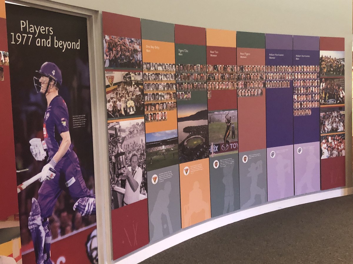 crickettas's tweet photo. An impressive new display in the Tasmanian Cricket Museum at @BlundstoneArena - featuring all Tigers Men, Women, @HurricanesBBL &amp; @HurricanesWBBL players since 1977.

Open 10am - 3pm Tuesday, Wednesday &amp; Thursday. 

Entry is $2 for adults, $1 for children. 

Free for CT Members. https://t.co/yfDUticW7D