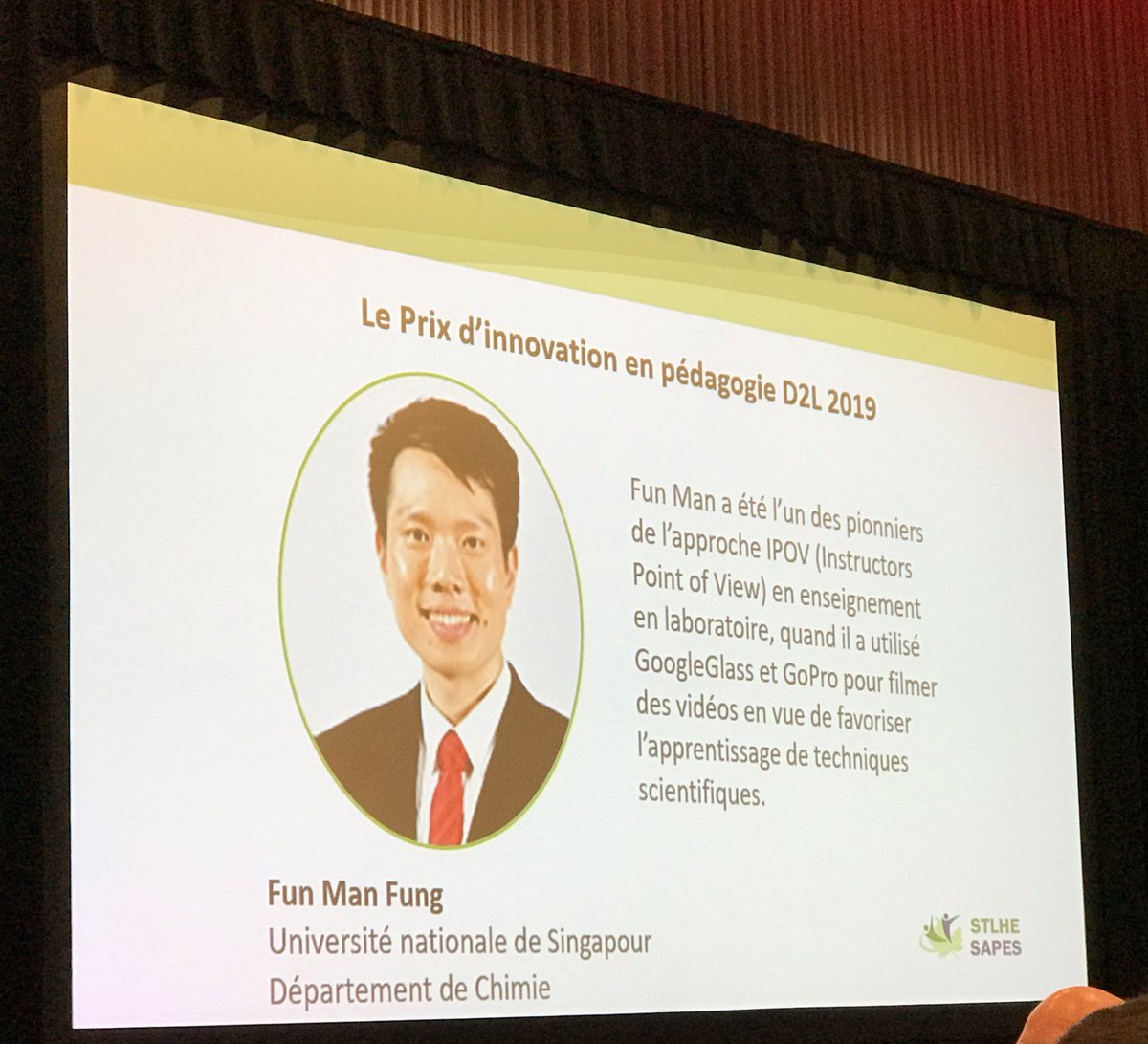 chemFunMan's tweet photo. Honored & overwhelmed to be a recipient of the 2019 @D2L award in #innovation in #SoTL conferred by @STLHESAPES at @STLHE_2019 I'm grateful to have the support of amazing students & colleagues @ChemNUS @alsetNUS Proud to be @NUSingapore alumnus. Merci beaucoup à tous. #IPOV https://t.co/4Byuxx6pzU
