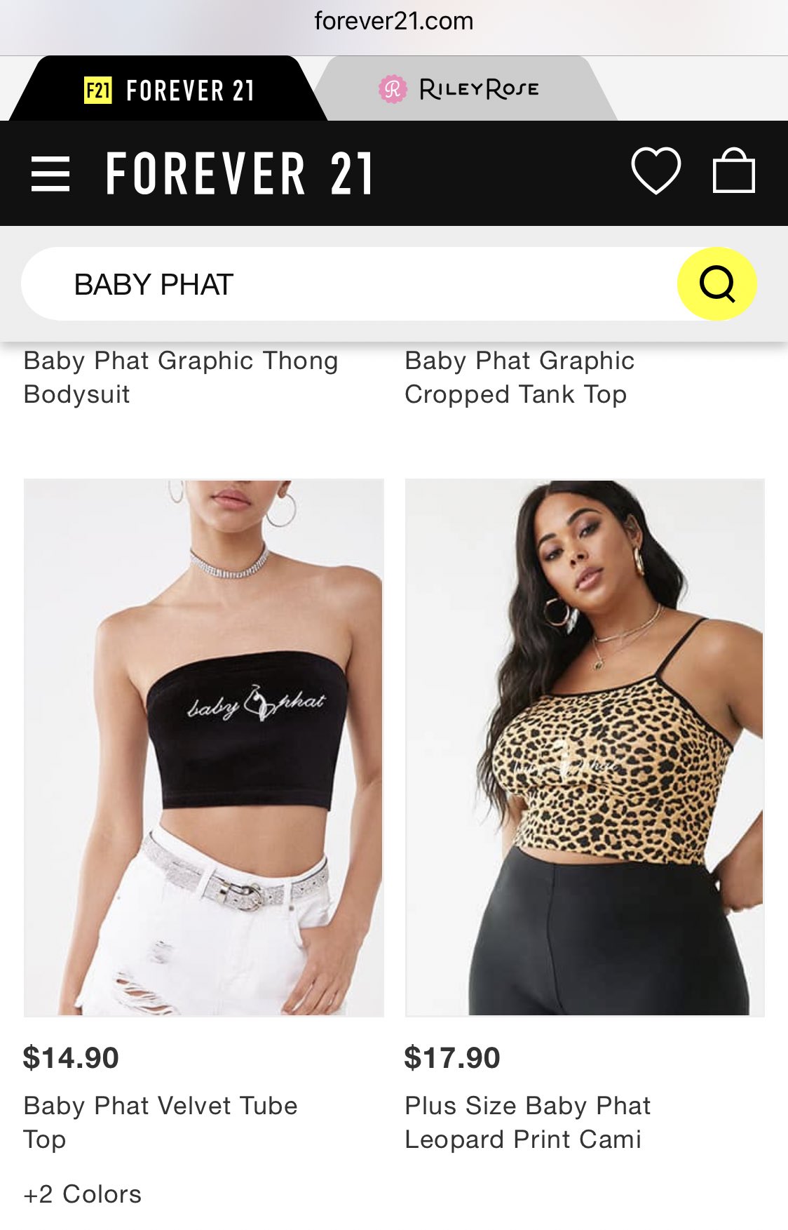 Shelby Ivey Christie on X I see BabyPhat is live on F21 there s plus sizes https t WePRV7SjgK X