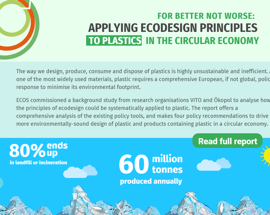 New report: “Applying #Ecodesign Principles to #Plastics in the #CircularEconomy” – based on a study by @VITObelgium & Ökopol, the report provides an analysis of existing #policy tools & makes important policy recommendations. 👉bit.ly/31sKGAV #ecodesignplastic