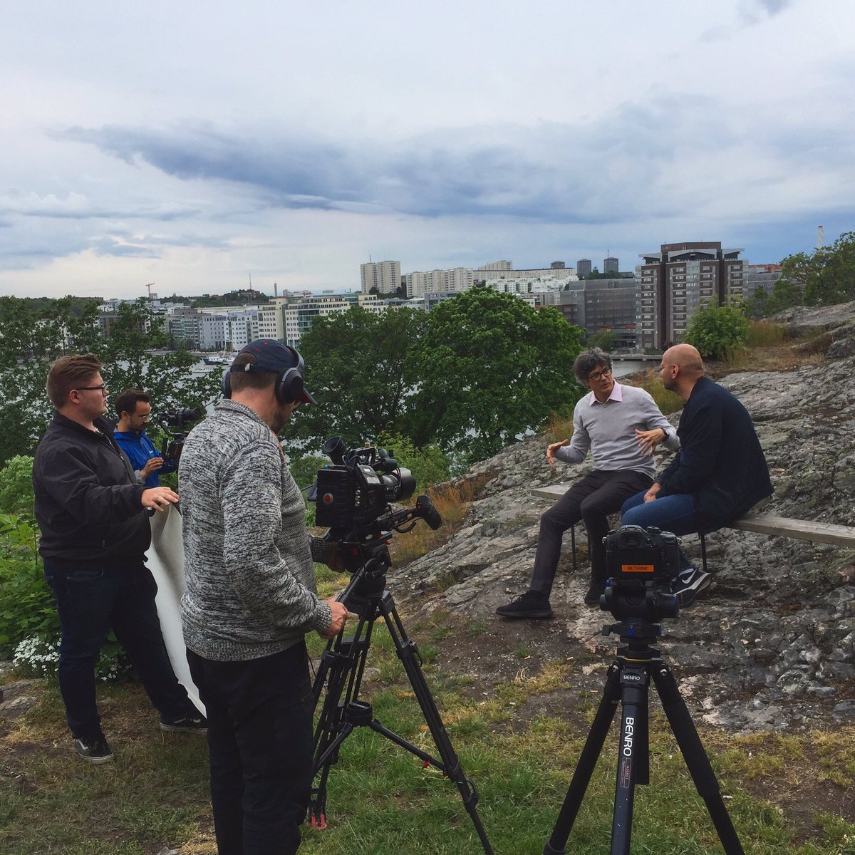Filming some fascinating talks on 😉#psychology and #climatechange this week and next - here with <a href="/MatiasJungar/">Matias Jungar</a> and <a href="/estoknes/">estoknes</a> Stay tuned!