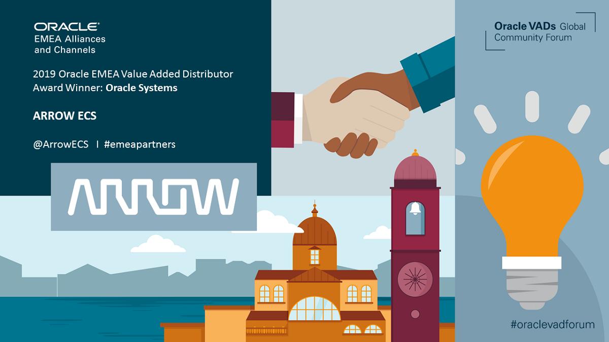 fjtorres's tweet photo. We are proud to announce the winner of our 2019 #Oracle EMEA Value Added Distributor #Award in the category of #OracleSystems: Congratulations to our winner @ArrowECS Learn more about them, here: https://t.co/3nd9vfQqQN #OraVADForum #emeapartners #OraclePartnerAwards https://t.co/Ih8M0IBdgS