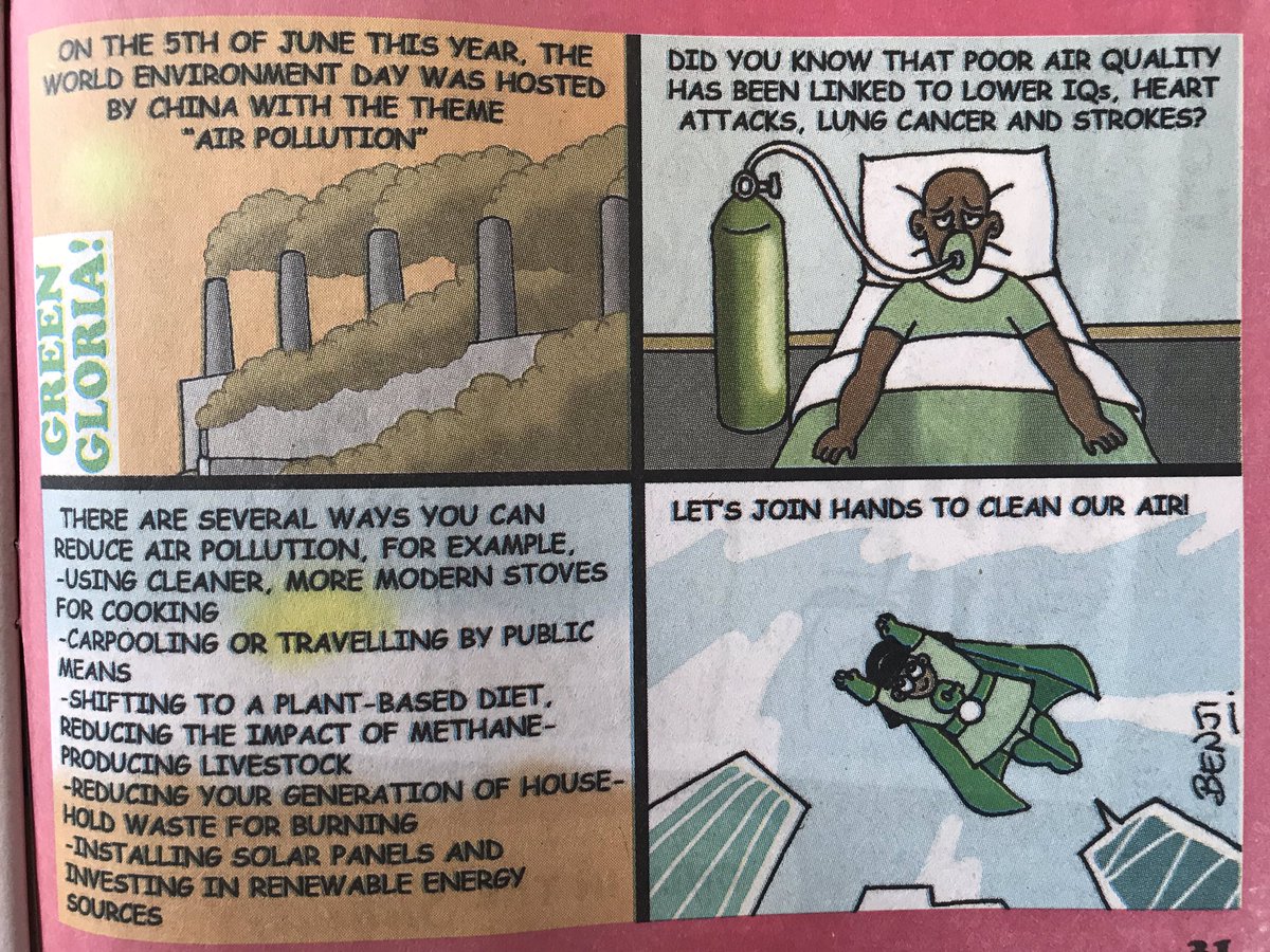 SwedeninUG's tweet photo. In yesterday’s #GreenGloria, our climate champion talks about air pollution, which was the theme of this years environment day!

Did you know that poor air quality can be linked to lung cancer, heart attacks and strokes?

Let’s do our part to clean up our air!!
@newvisionwire https://t.co/lYVgIPUODQ