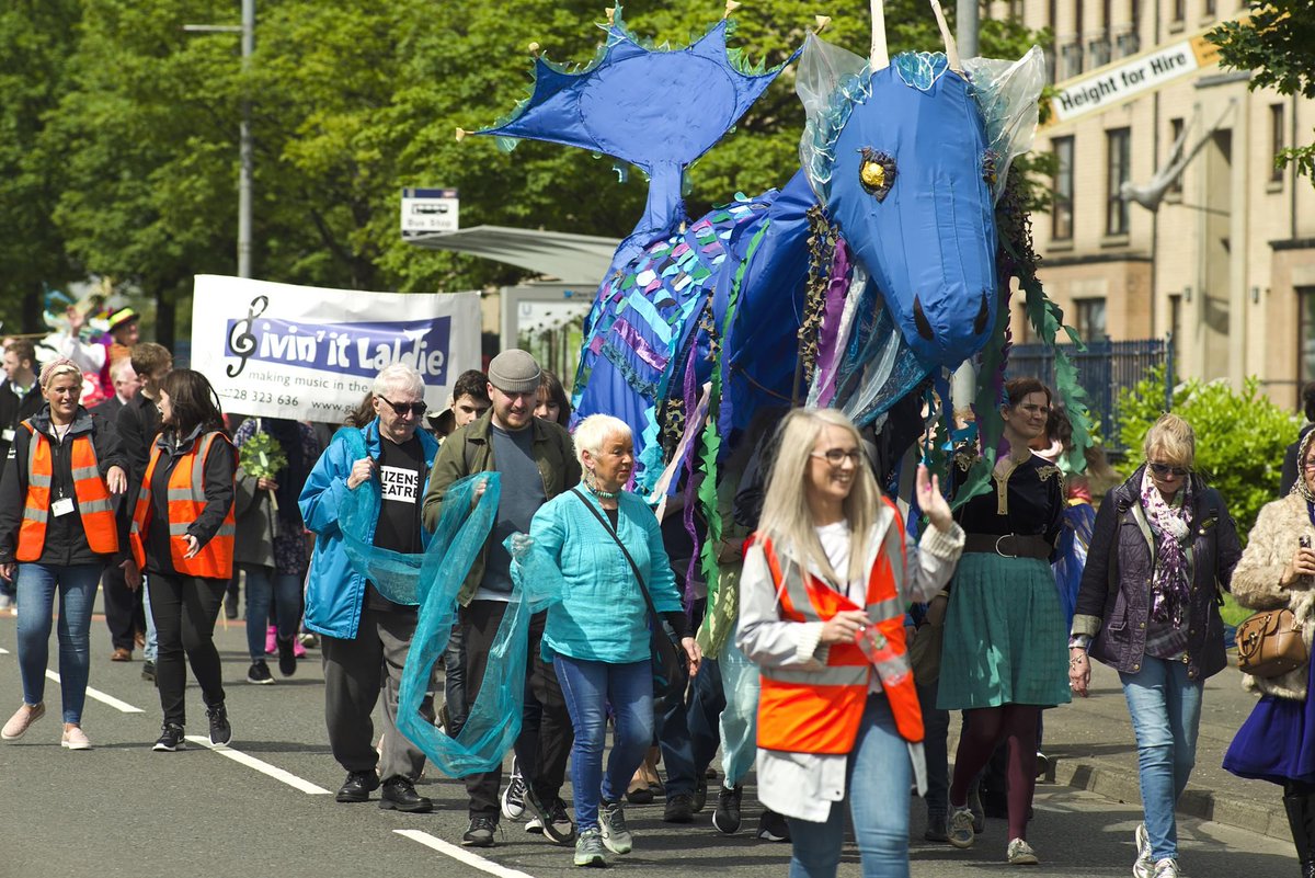 citizenstheatre's tweet photo. For #ThrowbackThursday we're going back to the start of the month, when our Community Collective were joined by First Minister @NicolaSturgeon during the annual Gorbals Fair parade! https://t.co/sy2qLRVWeE