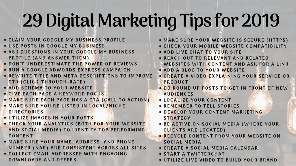 souravsoftware1's tweet photo. 29 Digital Marketing Tips for 2019
#DigitalMarketing #SEO https://t.co/j5XMafNk3W