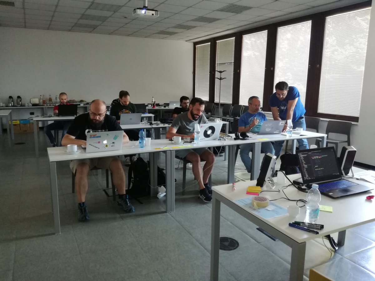 avanscoperta's tweet photo. Our poor @DDD_ino 🦖 is feeling a little bit lost today with all this talk about #Monad, #Functor, #Functions, Category Theory, #FunctionalArchitecture...🤪 on the contrary people in the room do seem to appreciate this 2°-day workshop with @matteobaglini 🥳💣💥 #fp https://t.co/Q8kY9M5rSI