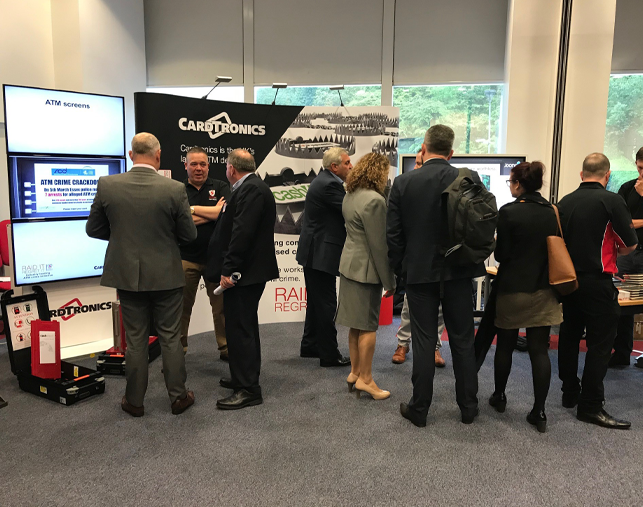 Cardtronics_UK's tweet photo. Spending the day at the National Commercial Robbery Conference today. Building stronger relationships and sharing intel with police to help prevent ATM crime and protect access to cash. @SaferCash 
> #ProtectingCash19 #Raidit.Regretit. #StopATMcrime https://t.co/aBh3FZoGOK