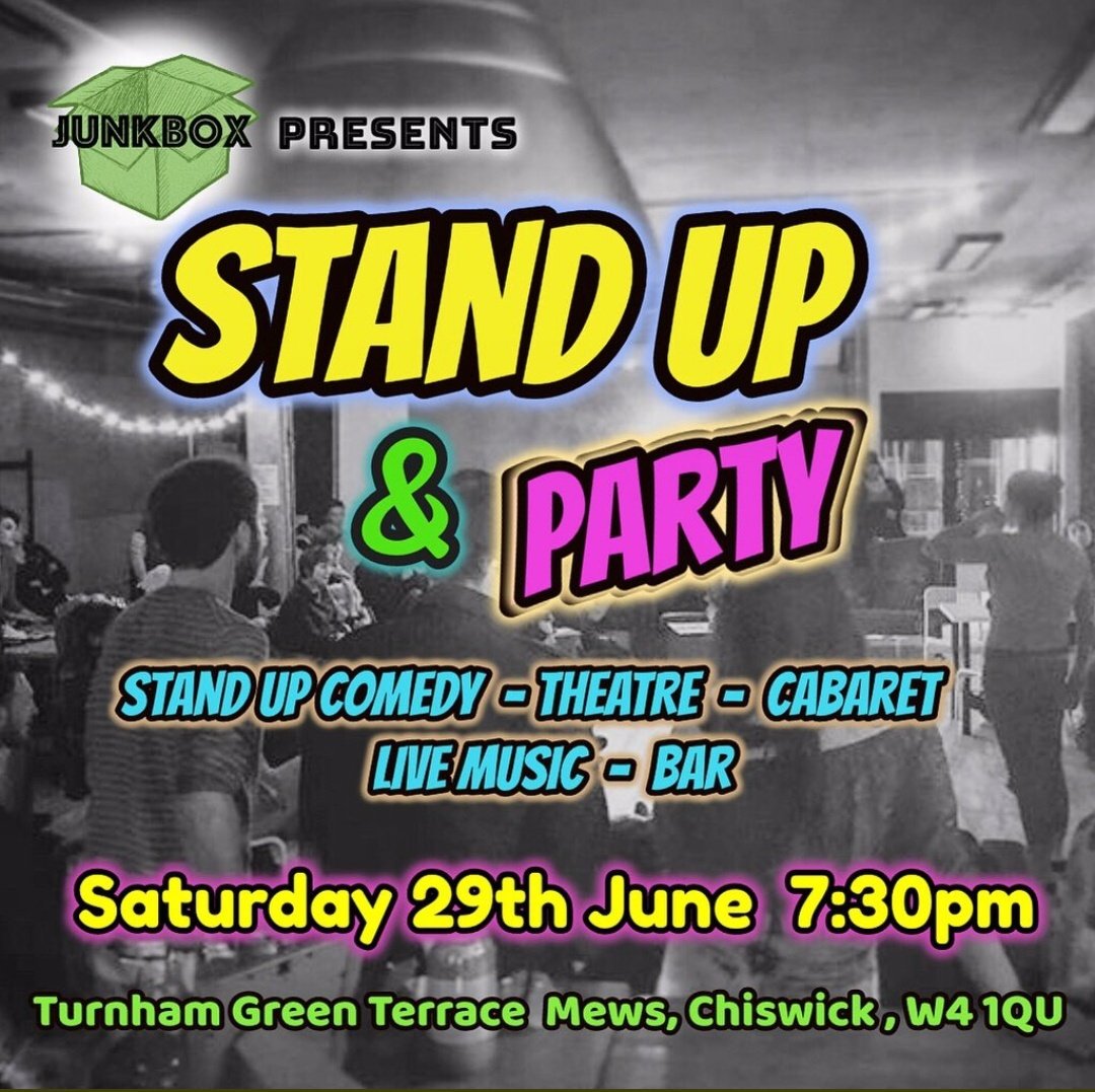 JunkBox_Theatre's tweet photo. Time to announce some of our amazing guests! Stand up and Party, 29th June. 

GET IT IN THE DIARY.

https://t.co/EC6lCrFmrk https://t.co/kI6pkIgCIs