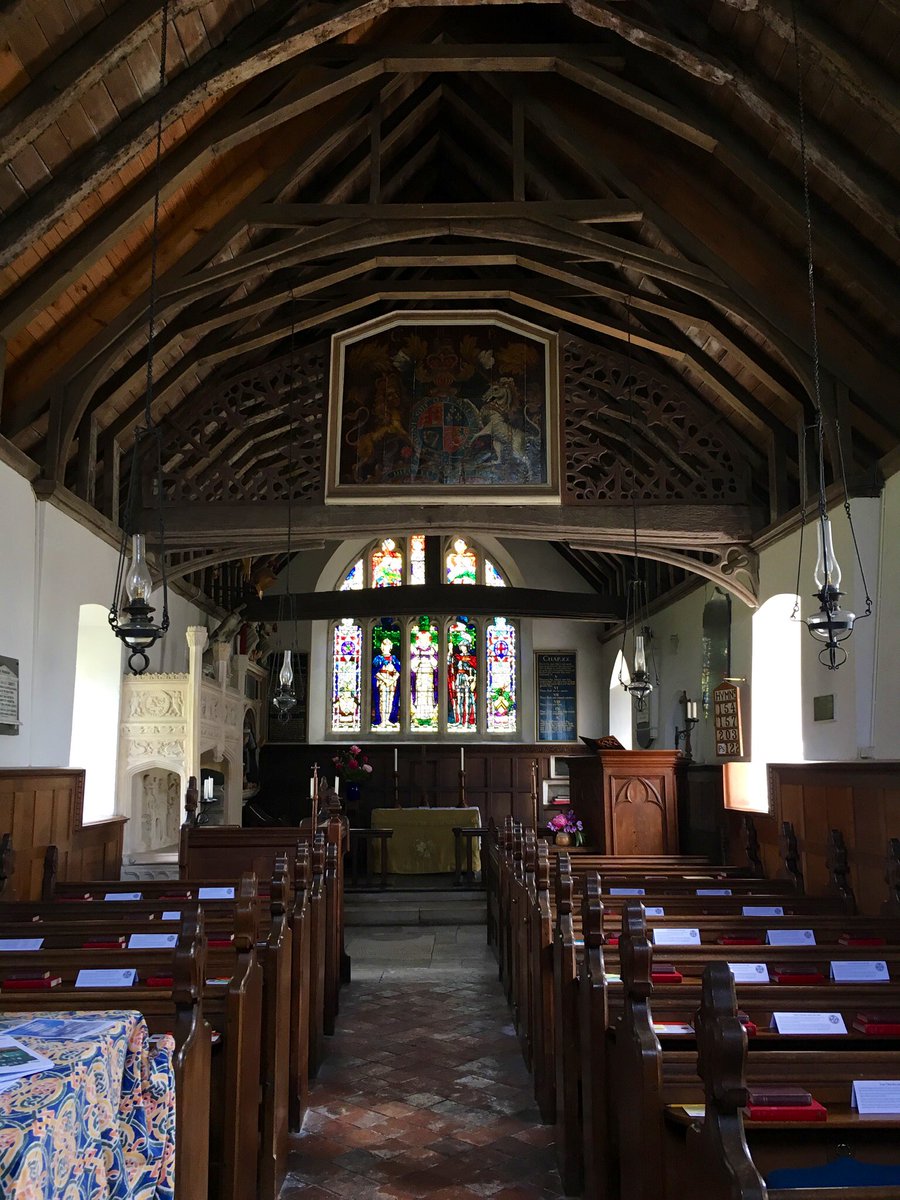 EngChurchPics's tweet photo. St Peter, #Racton, West #Sussex. 
1. Nave
2. East window by C Whall (1918) commemorating the fallen of World War I.
3. Font - Heavily repaired tub, possibly C12 in origin, with a roll-moulding on the rim.
4. #OldDoors https://t.co/eh7HgOQ40W