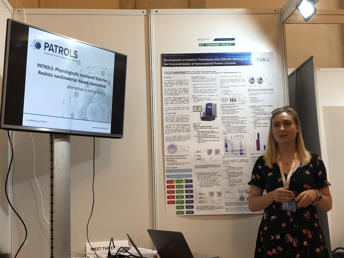 Sam doing an amazing job presenting PATROLS to the EuroNanoForum  delegates! <a href="/PATROLS_H2020/">PATROLS</a> @SwanseaMedicine <a href="/IVTG_Swansea/">IVTG Swansea</a> <a href="/EUNanoSafety/">NSC Community (former EUNanoSafety Cluster)</a>