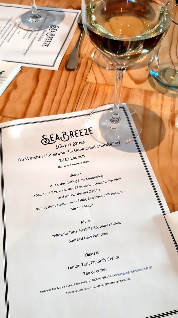WittyWineWoman's tweet photo. Today's the day for the launch of @dewetshofestate ever popular Limestone Hill Chardonnay 2019.
We're at @seabreezeCT to test the possible seafood pairings of this stunning Chard.
#LimestoneHill2019 #LimestoneHill https://t.co/UPrtDEIX31