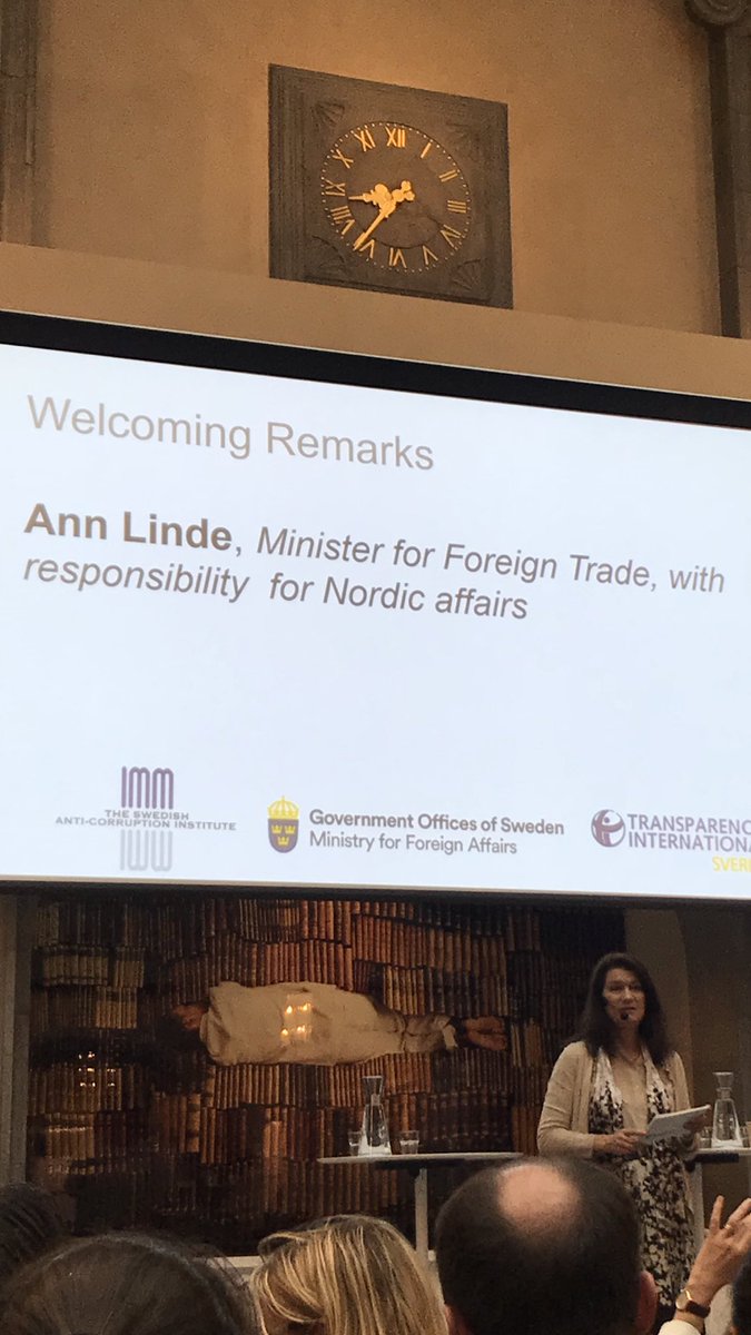 Utrikeshandelsminister Ann Linde öppnar seminarium om hantering av korruptionsrisker, i samarbete med <a href="/TI_Sweden/">Transparency International Sverige</a> och <a href="/imm_mutor/">Institutet Mot Mutor</a>