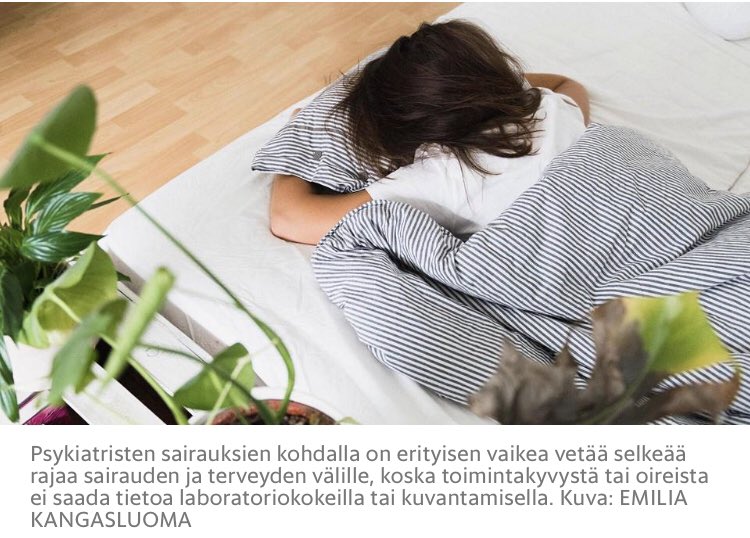 KariTikkinen's tweet photo. Helsingin Sanomat käsitteli monipuolisesti FIND-tutkimuksen tuloksia Pinja Päiväsen hyvin toimittamassa jutussa. Sairauden ja terveyden raja on häilyvä mutta hyvin tärkeä - psykiatriassa ja sen ulkopuolella. Lisää Hesarissa (@hsfi): https://t.co/CcPjBWtcYt #clueworkinggroup https://t.co/ddpyEhsnsI