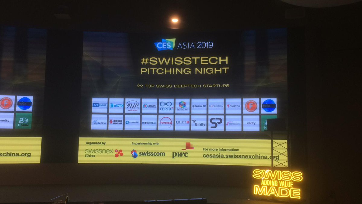 Yesterday, we took part in the #SWISSTECH Pitching Night at the #CESAsia2019 in Shanghai, alongside 21 other top-level Swiss startups.

Thanks to <a href="/swissnexChina/">Swissnex in China</a> for the organization of the Pitching Night!