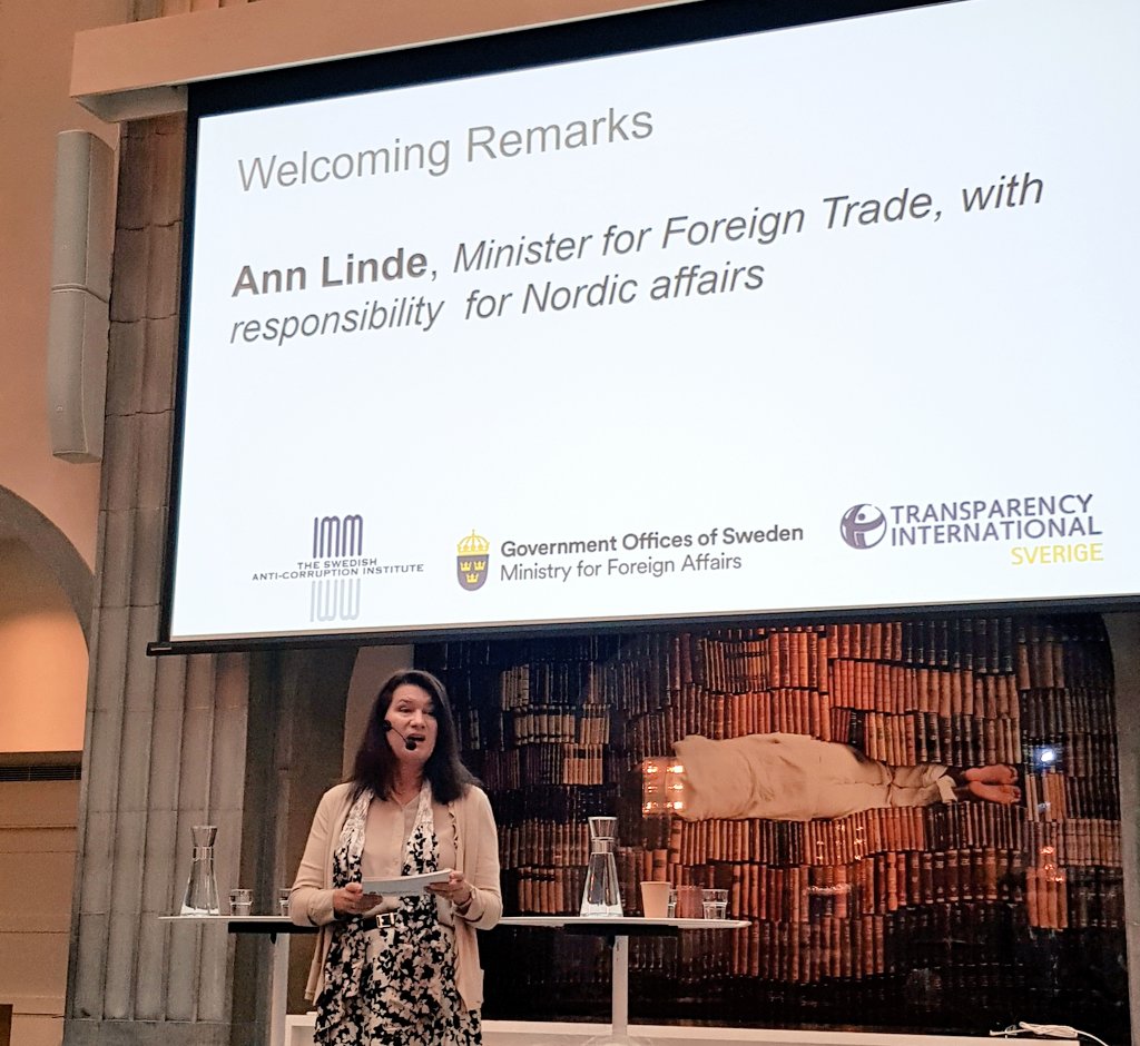 MargiMataj's tweet photo. "#corruption is an obstacles for #economicgrowth &amp; #sustainability. But it takes two to tango. We must work together: #Government &amp; #business", says @AnnLinde this morning at a morning seminar in the topic of #anticorruption. https://t.co/GPleIFY4OJ