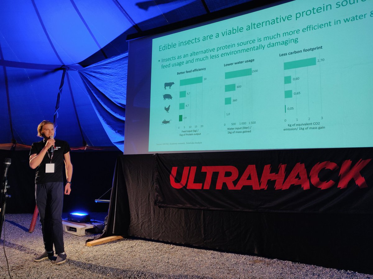 <a href="/EntoCube/">EntoCube</a> team focuses on #insect farming for #sustainable food production. Bringing crickets to Mars as #SpaceFood 🦗 cheaper, healthier and more sustainable! 
#MidnightSunChallenge with <a href="/esabicfinland/">ESABICFINLAND</a> #space #spacetech #CircularEconomy