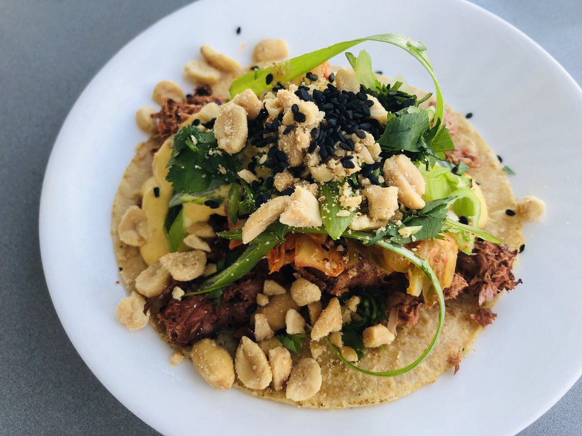 Amazing Kimchi Taco seabirds in Long Beach - it's vegan but tastes great!