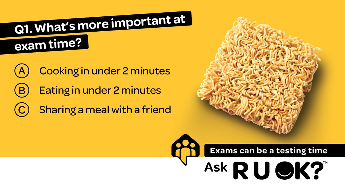 ruokanyday's tweet photo. Exams can be a testing time. If you know someone who’s under pressure, set aside some time to check-in with them.

Find conversation tips and help-seeking information at https://t.co/4z0egmUv7z

#RUOK #RUOKDay #RUOKEveryday https://t.co/yWePlQ4n1L