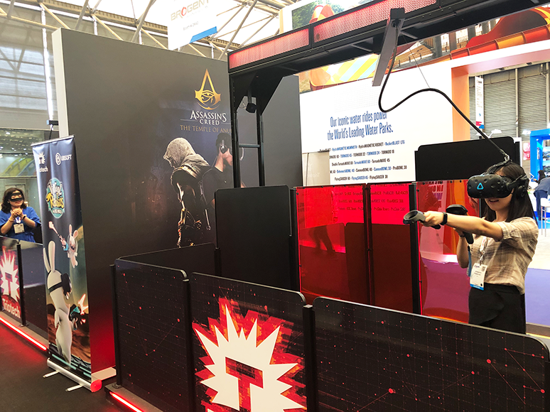 Triotech1's tweet photo. Live an #AssassinsCreed experience right on the showfloor at #IAAPAShanghai! --> Booth 1602 #VR #VRMaze #triotech #creatorsoffun #IAAPA @IAAPAHQ https://t.co/Sd3niU67og
