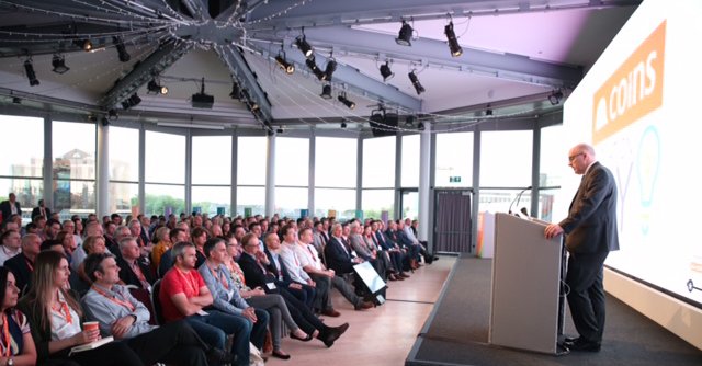 COINSGlobal's tweet photo. What a great start to the 2019 #COINSconference - looking forward to  another full day of expert sessions starting with Ardalan Khosrowpour @OnSiteIQ #InspiredInnovation #constructiontech #MediaCity #constructiontechnology #salford #MediaCity #InspiredInnovation https://t.co/tX61zt7qg2
