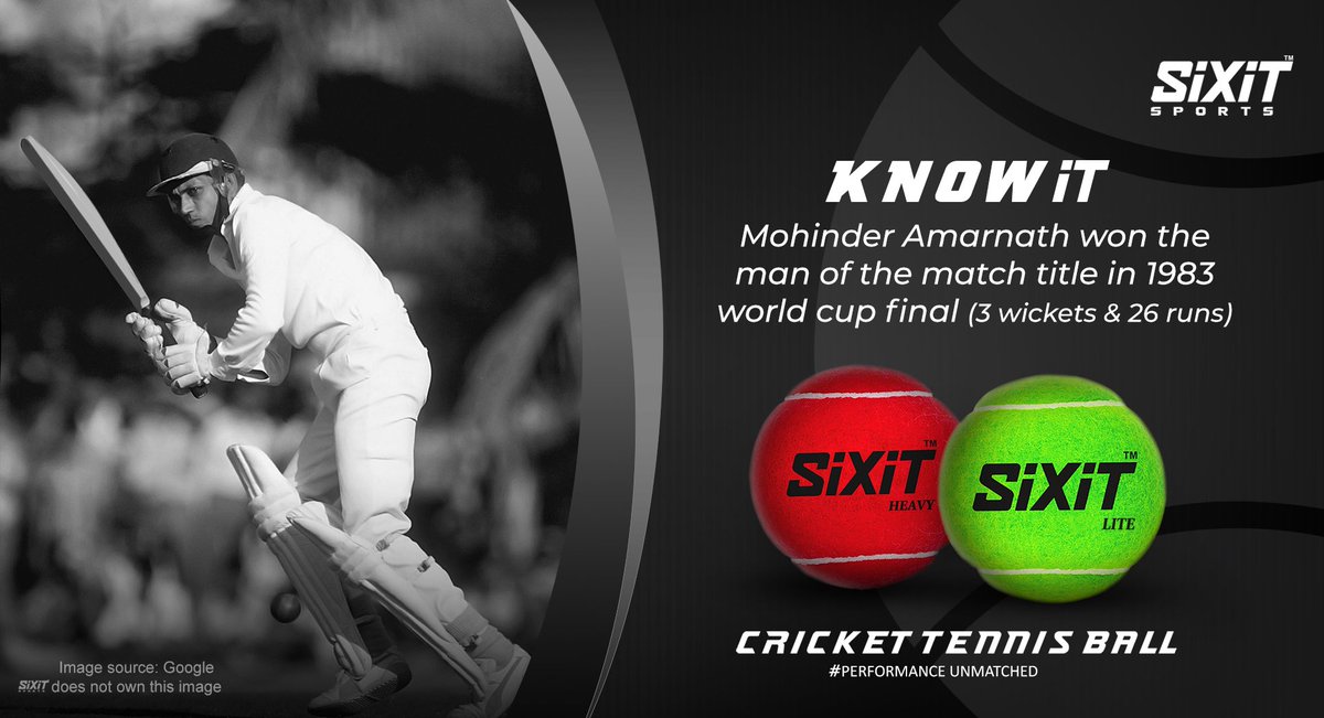 #CWC2019 with #SiXiT #performanceunmatched #KNOWiT #Introducing range of #cricket tennis ball with Revolutionary #Distance #Bounce #Durability; Follow us @sixitsports for exciting contests & product information! #MohinderAmarnath #worldcupcricket  #Nottingham #SiXiTCWC #IccWc19