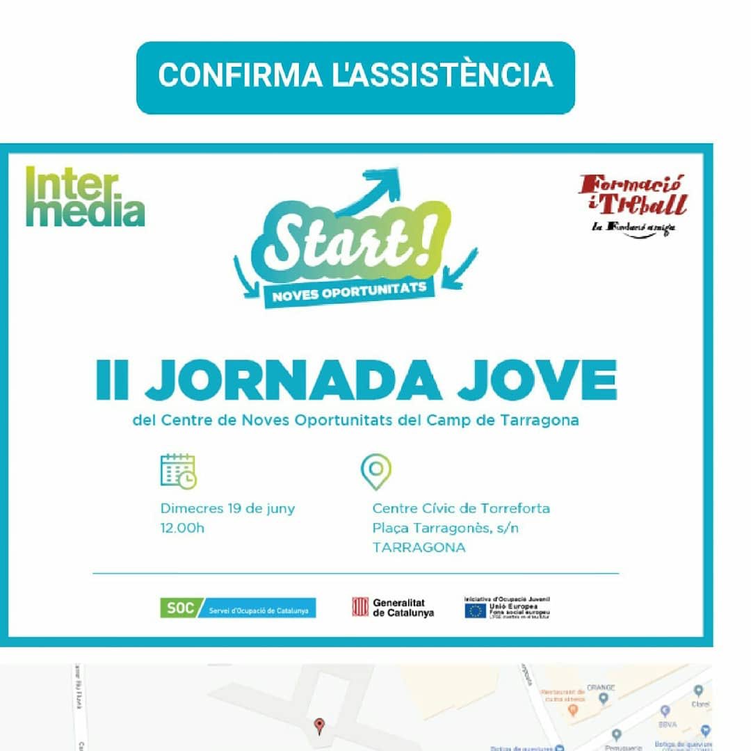 Ja tenim el "timing" de la Jornada Jove del proper dimecres! No oblidis confirmar la teva assistència! #startnovesoportunitats #jornadajove #TeamWork #treball #formacio #torreforta #cnocampdetarragona #proyectos