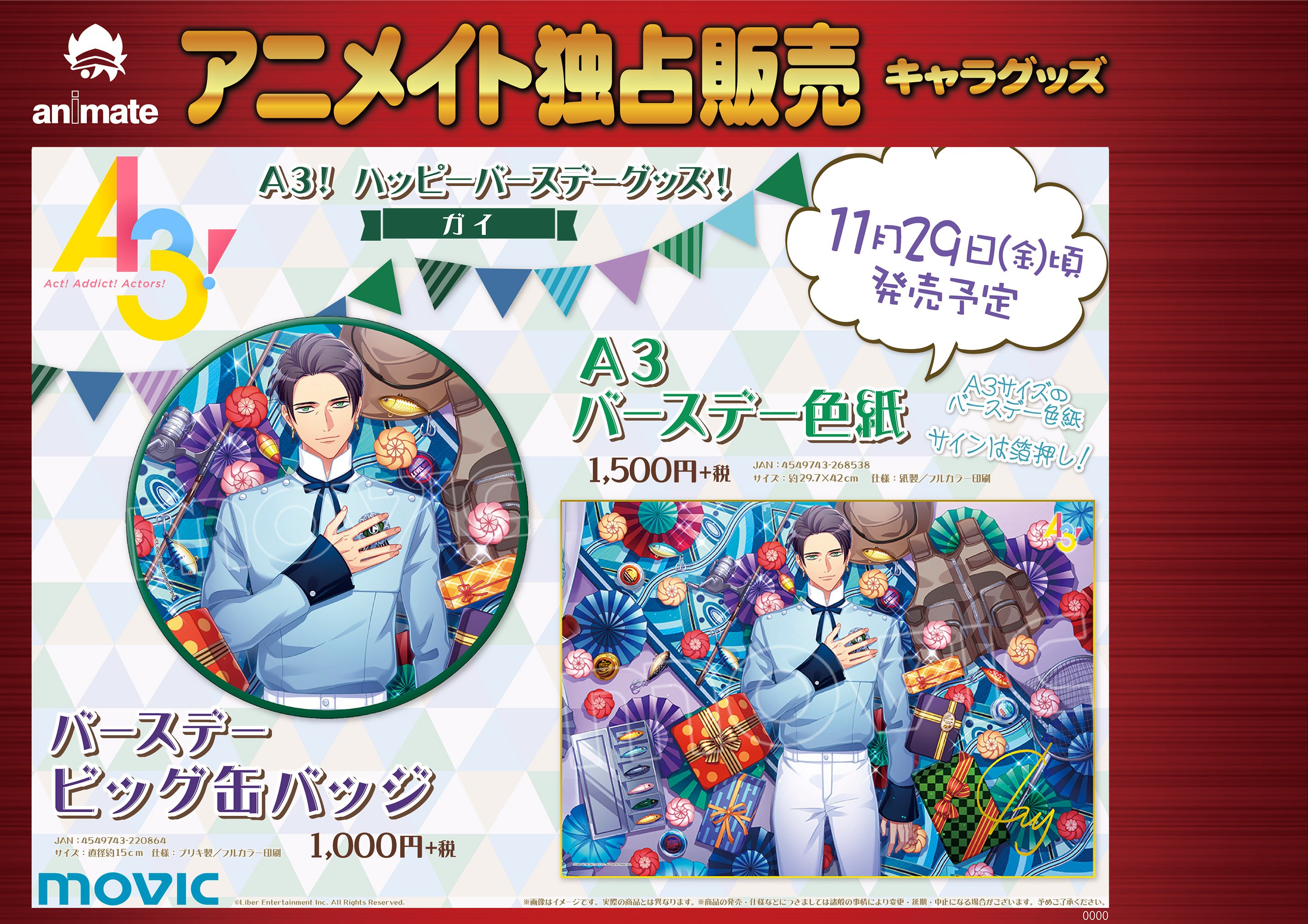 A3 密 バースデー 色紙 ウォールステッカー セット X-এ 株式会社アニメイト: 
