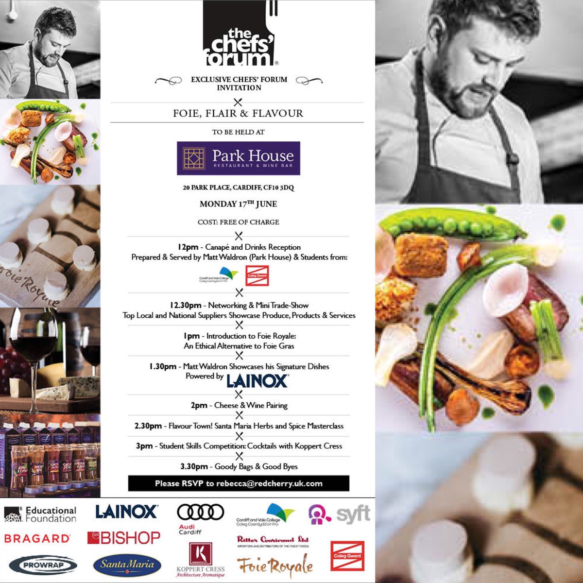 thechefsforum's tweet photo. #MONDAYMOTIVATION 💥 Calling all hospitality pro’s - we’re @PH_Restaurant on Monday with @mattywaldo @coleggwent #winetasting @FoieRoyale @koppertcressUK come and inspire the next generation #placesgoingfast #freeentry #RSVP to rebecca@redcherry.uk.com NOW! https://t.co/nv0WHkjwPl