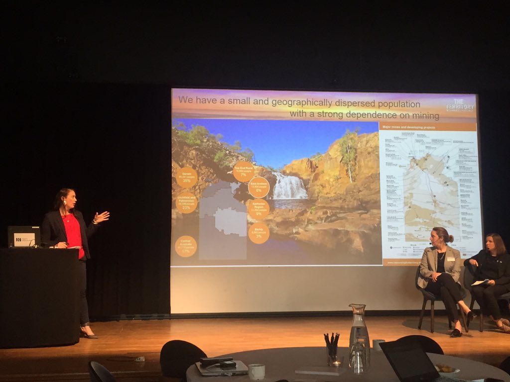 chriss_mcdonald's tweet photo. @luanakatec talking about the importance of mining to the development of local communities and regional economic development in the Northern Territory at 3rd #OECD Meeting of #Mining Regions and Cities  https://t.co/xIRwPCxNRt @NthAust @OECD_local https://t.co/H7jXSvd2YS