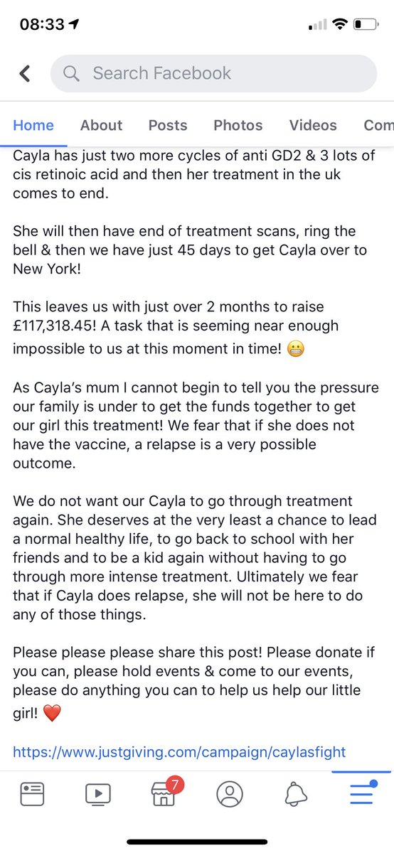 Caylasfight's tweet photo. We received some amazing news on Friday! 😍 However we now have just 2 months to raise the remaining £117,000 to get Cayla to New York for the vaccine! Please please RT &amp; spread the word for our little girl &amp; donate if you can ❤️ https://t.co/Kg2c6TBeeu https://t.co/ZYEg6yiYwi