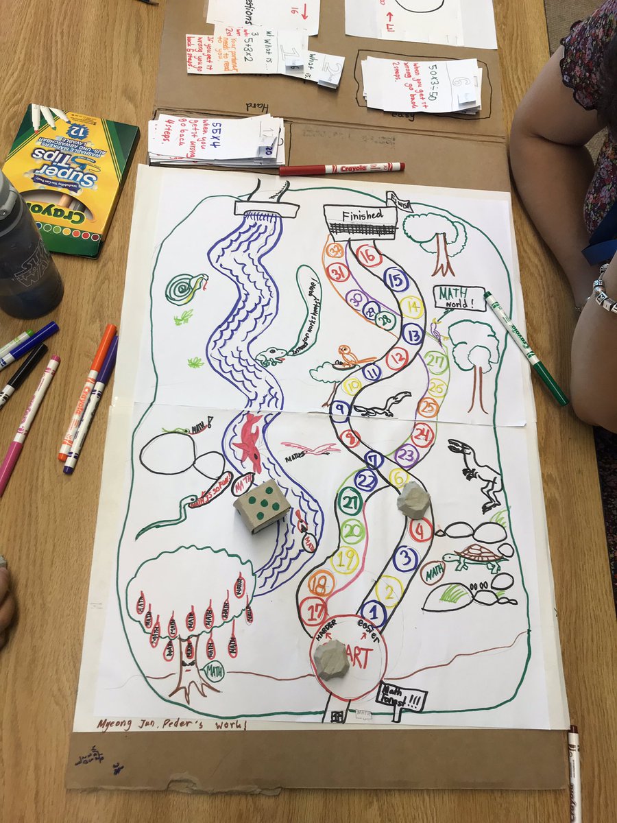 mslindsbrewster's tweet photo. Creating our own math games to show the concepts we’ve learned this year! @ASW_Warsaw https://t.co/6rF25BulA4
