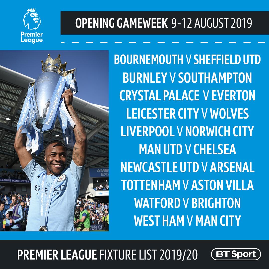 Here they are 🙌

Your Premier League opening weekend fixtures!

#PLFixtures