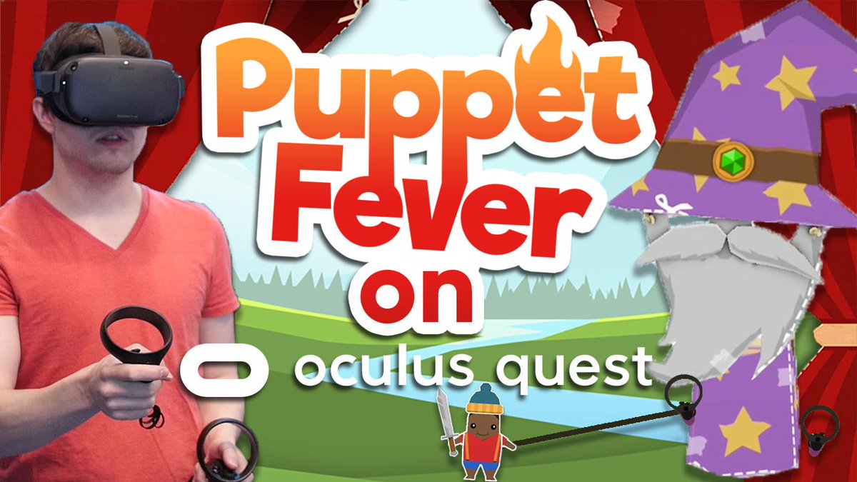 Stumptgames's tweet photo. We're playing PUPPET FEVER on the Oculus Quest! Watch us act out all these silly prompts in VR! https://t.co/WhBLscZQ1S https://t.co/9PEBAZDTOf