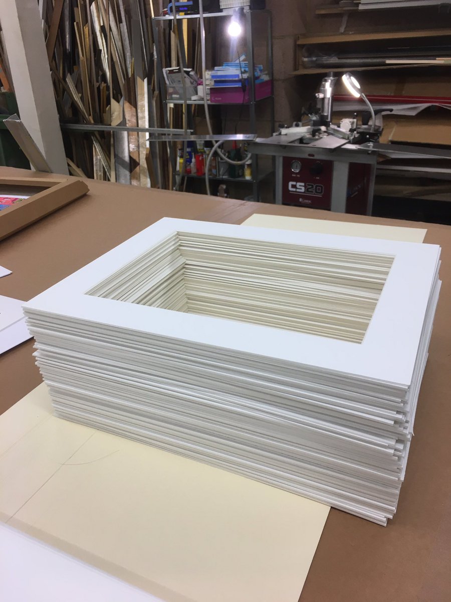 TheMasterframer's tweet image. 100 mounts cut before 9am, I blame @BBC6Music for playing loads of awesomeness! #appleframes