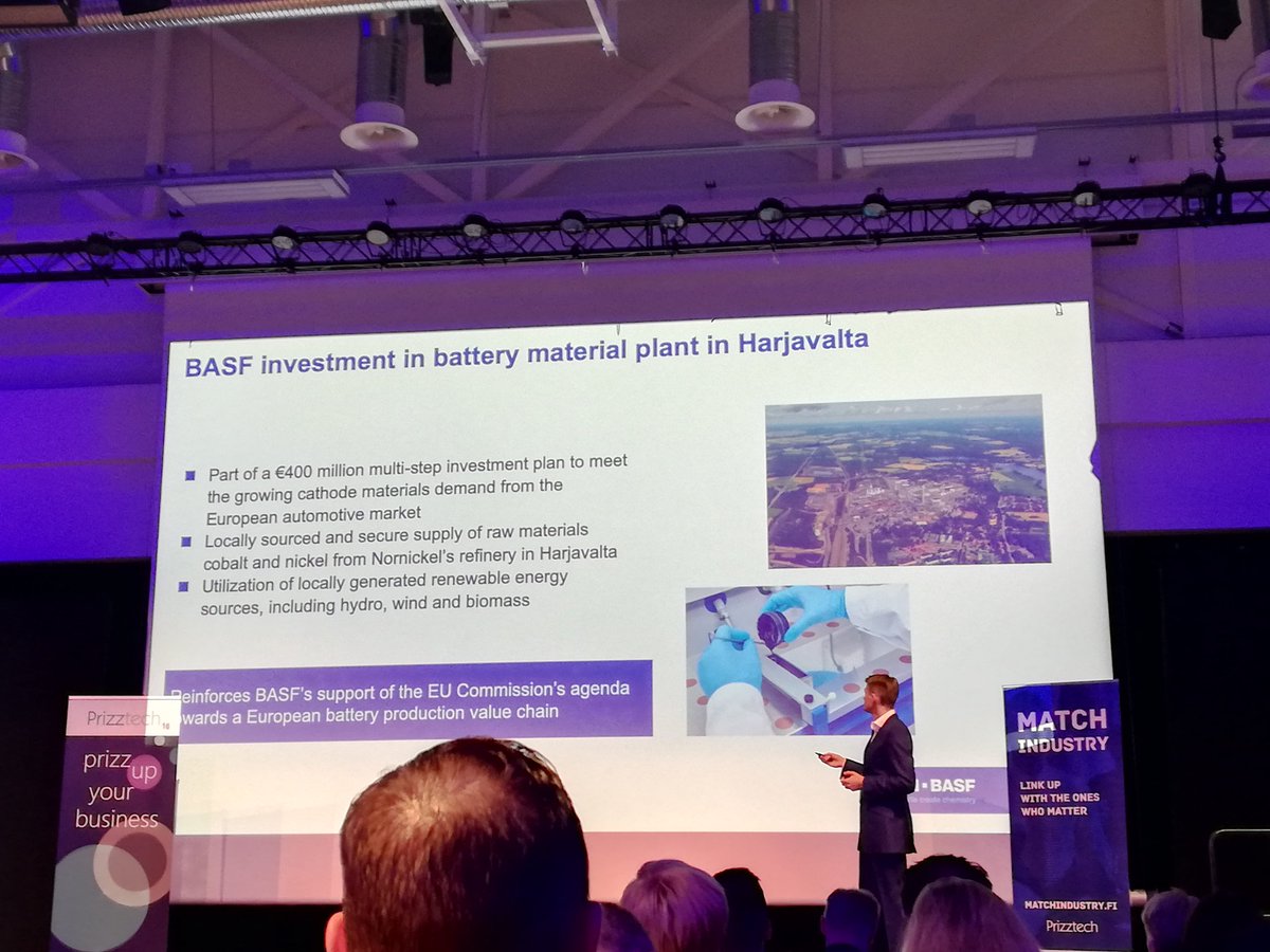 K2SATA's tweet photo. Parhaillaan Porissa käynnissä MatchIndustry-businesstapahtuma, jossa jopa 500 osallistujaa. Lavalla Aleksei Volkov BASF Oy:stä kertomassa yrityksen liiketoiminnan mahdollisuuksista Suomessa (Harjavallassa). @K2SATA #MI19 #matchIndustry https://t.co/j4utWVAw28
