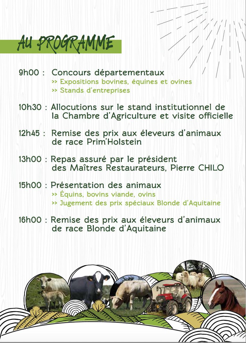 La Chambre d’Agriculture des Pyrénées Atlantiques et la Fédération des Comices organisent la Journée Départementale de l’Elevage et de l'Innovation le 29 juin, place de la Hourquie à Morlaas, à partir de 9 h.