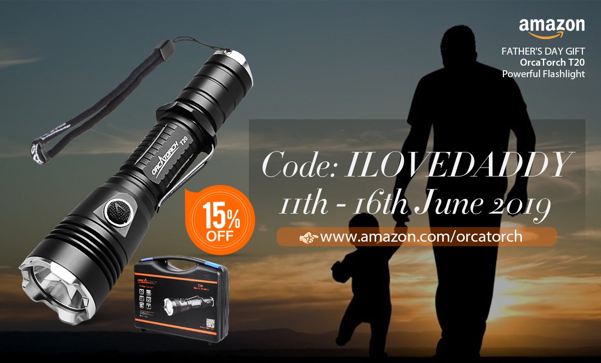 ExpertOutdoor's tweet photo. Father's Day Specials - OrcaTorch T20 Flashlight Kit
#fathersdaygifts #FathersDay2019 #FathersDay #flashlight #edc #outdoors #tactical #security #searching #campingwithdaddy #hiking #rescue https://t.co/ZZitHKB7vm