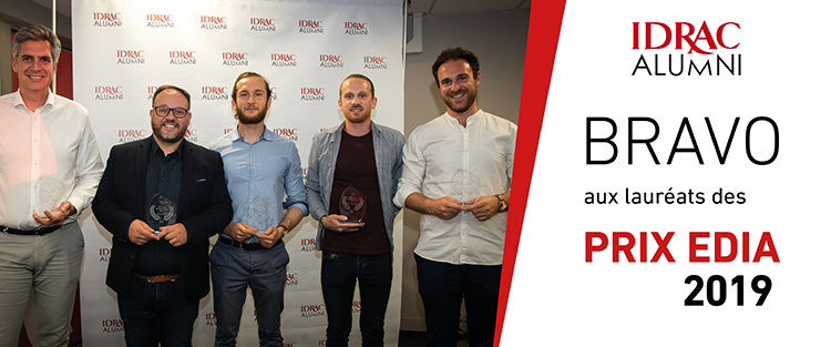 IDRAC_ALUMNI's tweet photo. Retour sur cette belle cérémonie des #PrixEDIA 2019 qui a mis en lumière des #entrepreneurs remarquables 🏆🎓> https://t.co/CXft1ABtAx.
👏 aux #Alumni lauréats Romain Barraud, @FransesRaphael, Fabien Comtet, Cédric Ghennouchi et @LucasSimula https://t.co/WYQlHjYHeX