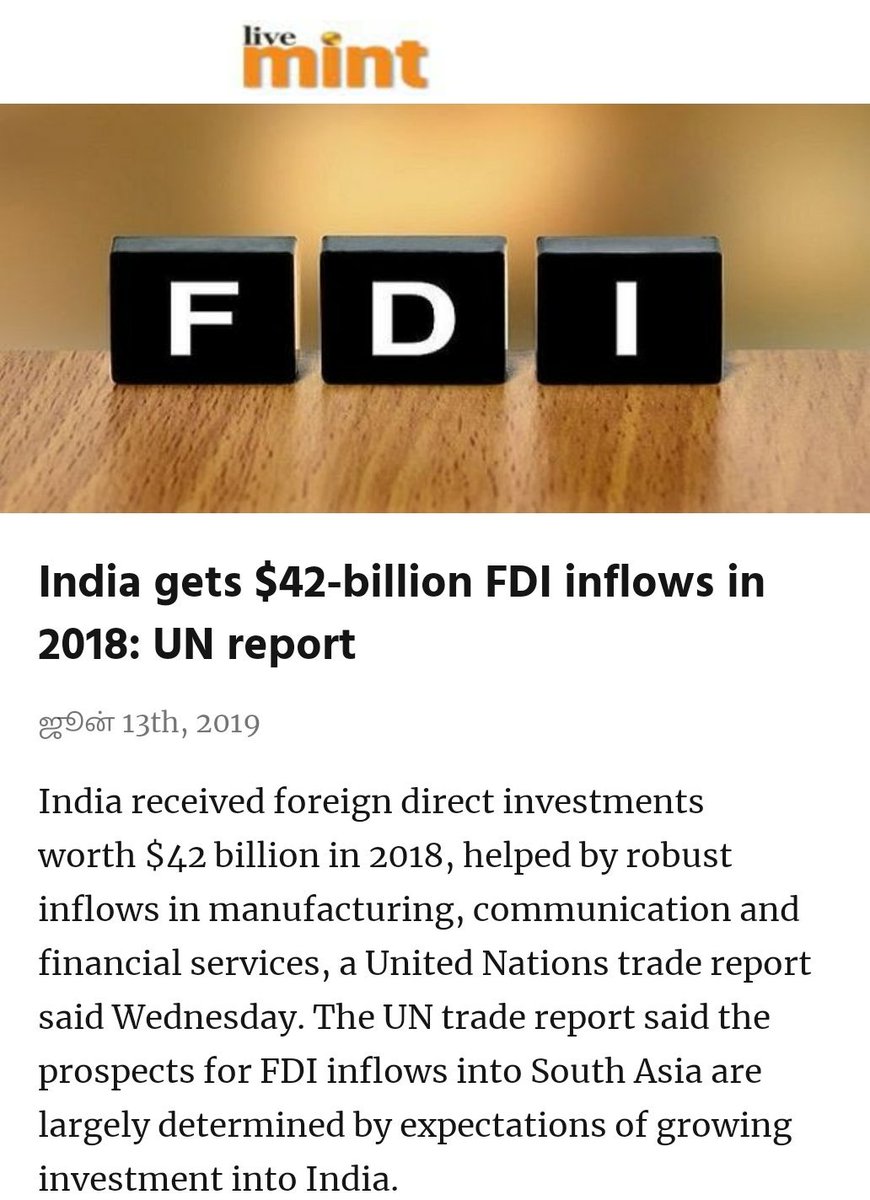 MrNithin001's tweet image. India gets $42-billion FDI inflows in 2018: UN report

#ModiSarkar2 #ModiForAll