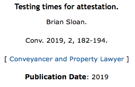 briandsloan's tweet photo. My @ALPSPropLaw #ALPS19 paper, "Testing Times for Attestation" (on Payne v Payne & covering @Law_Commission's proposals, English, US & NSW Law) has been published. Copy request: https://t.co/FpnTt2Fn5Y (@CamOpenAccess) #PropertyLaw #SuccessionLaw #Wills #inheritance @camfamilylaw https://t.co/8fxK0R1xhp