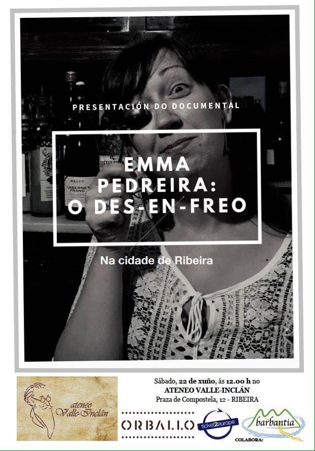 AteneodeRiveira's tweet photo. ⚠️O sábado 22/06/19 ás 12:00 no #AteneodeRiveira presentación do documental: "O des-en-freo" de @EnmaPedreira  
@Ticket2Europe @Barbantia #orballo https://t.co/dpSLWnAkPG