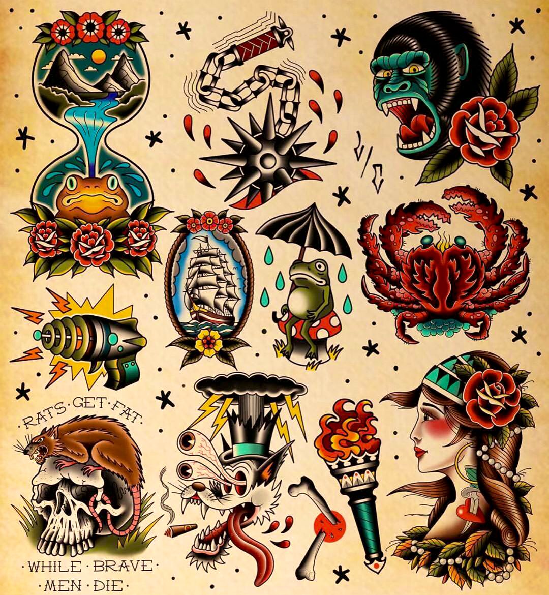Buy CARGEN great Temporary Tattoos Vintage Tattoo for Women Men American Traditional Tattoo Flower Old School Stickers for Party Online at Lowest Price in Ubuy Georgia B08XQ3W3KM